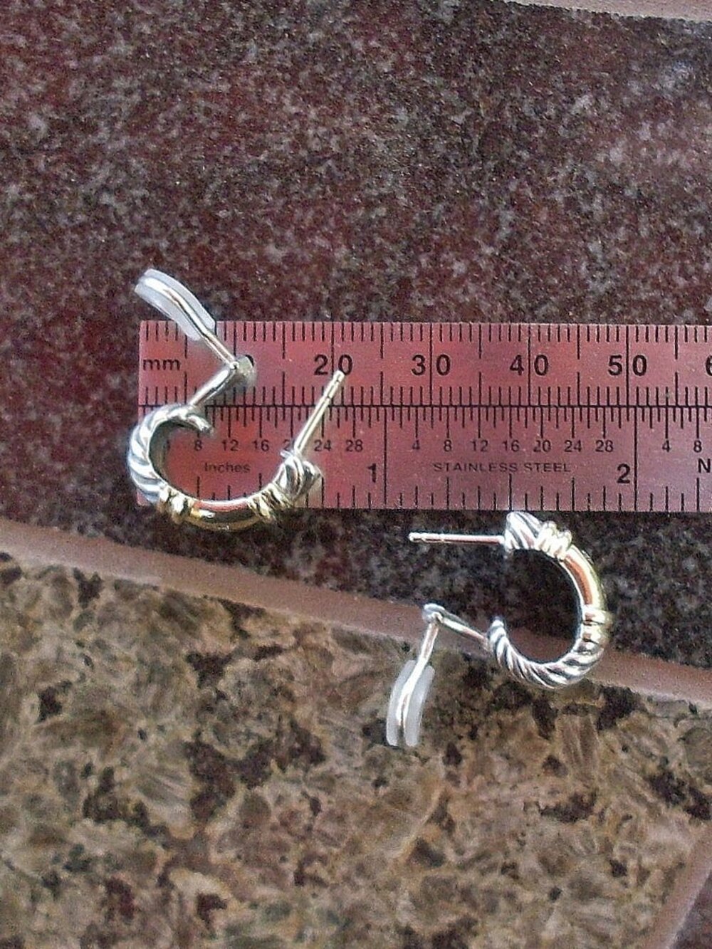 Rare & Retired David Yurman Diamond Metro Shrimp Earrings 14K/925 - Omega Backs - Picture 7 of 7